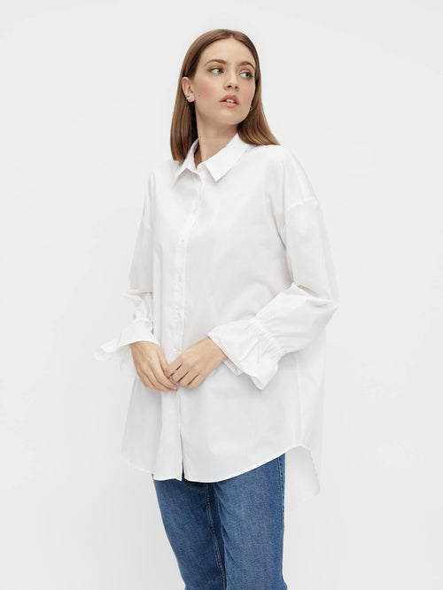Ecci Oversized Shirt - Light white - PIECES - White