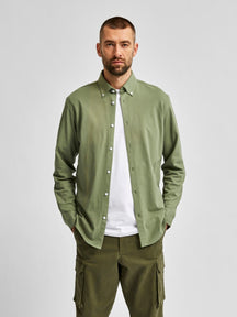 Slim fit shirt in organic cotton - Green