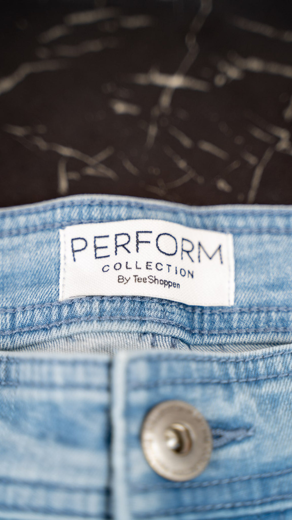 Performance Denim Shorts - Light Blue