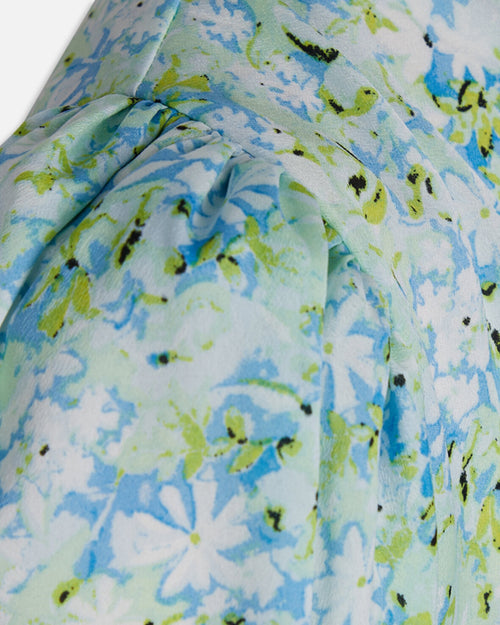 Varia Blouse - Blue/Green Flower - Sisters Point - Blue