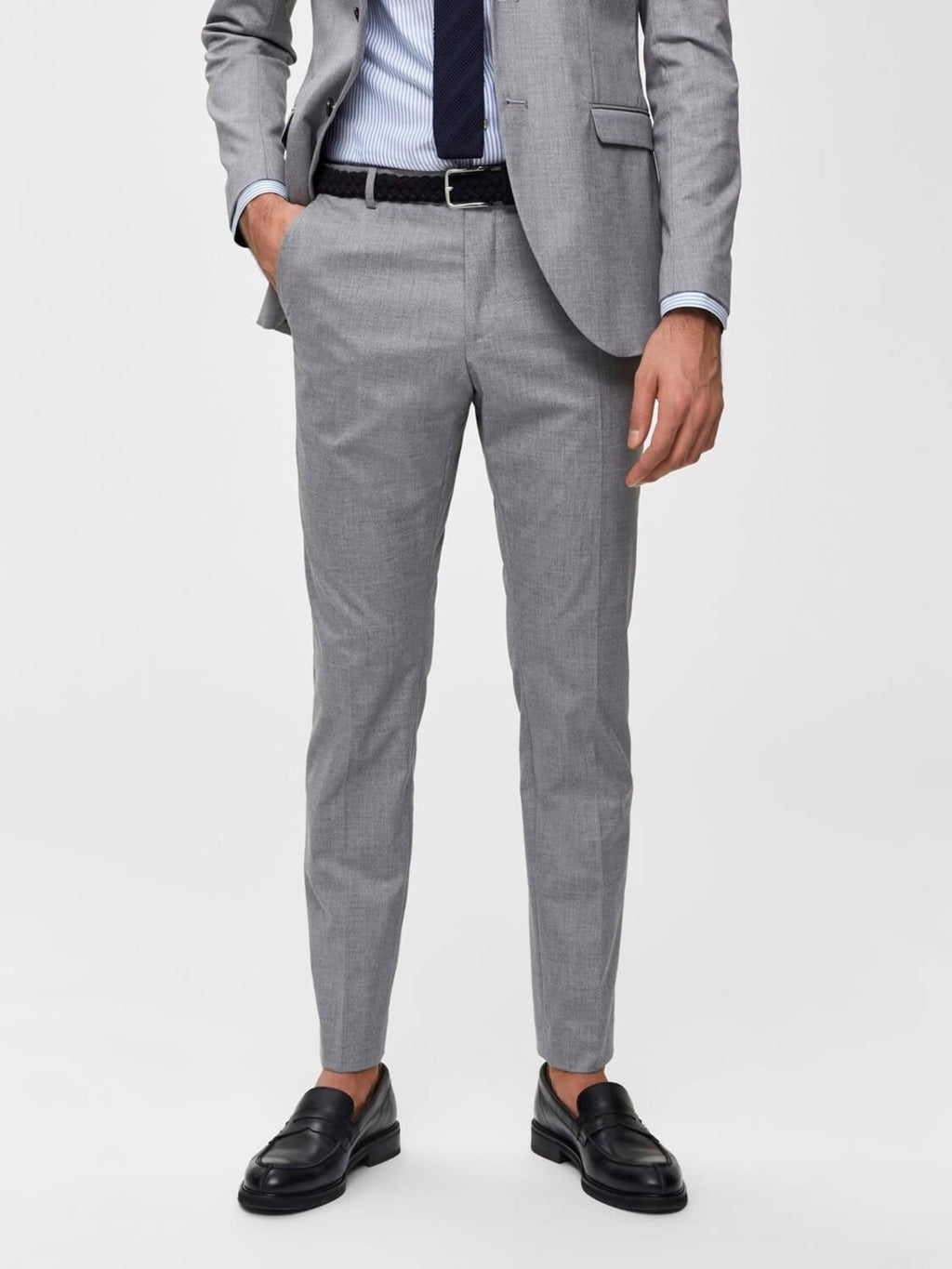Slim fit suit trousers - Light Grey