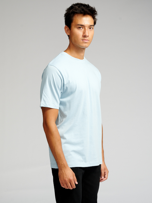 Oversized T-shirt - Sky Blue - TeeShoppen - White