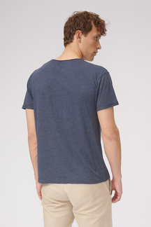 Raw Neck T-shirt - Mottled Blue
