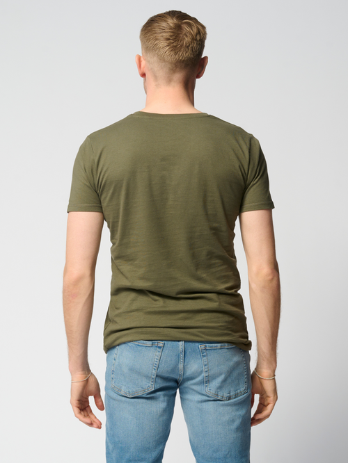 Muscle T-shirt - Army Green - TeeShoppen - White