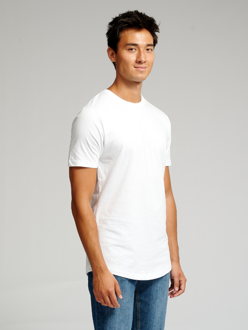 Long T-shirt - White - TeeShoppen - White