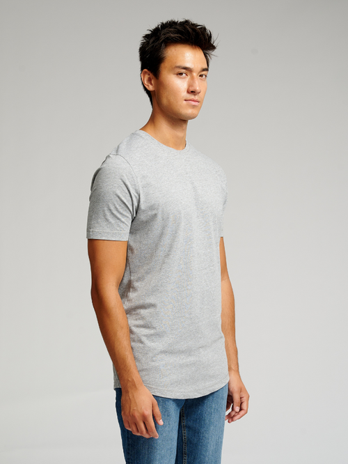 Long T-shirt - Grey Melange - TeeShoppen - Grey