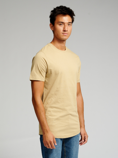Long T-shirt - Beige - TeeShoppen - Khaki