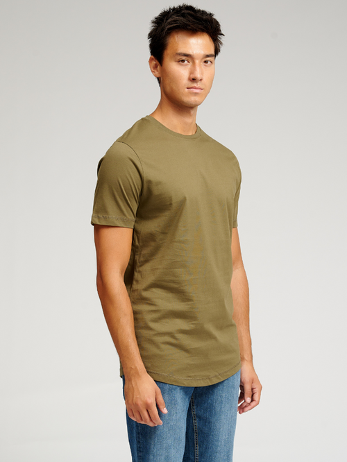 Long T-shirt - Army Green - TeeShoppen - Green
