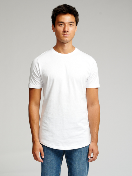 Long T-shirt - White - TeeShoppen - White