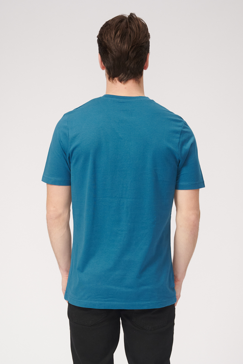 Basic Vneck t-shirt - Petroleum Blue - TeeShoppen - Blue