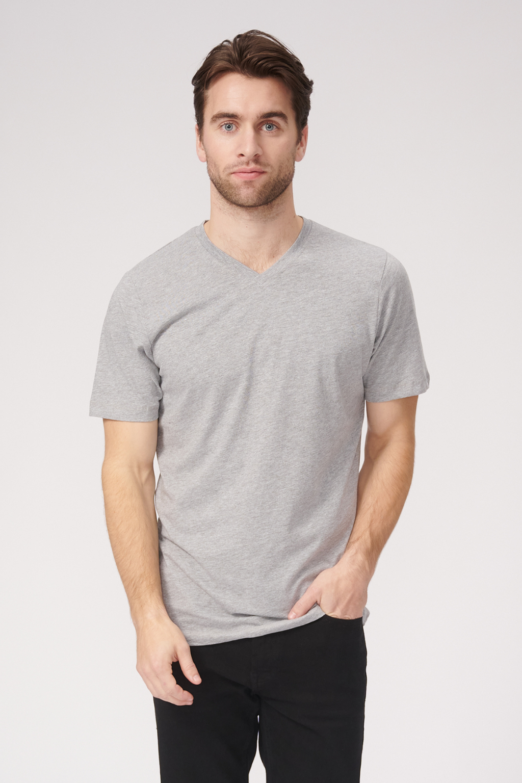 Basic Vneck t-shirt - Oxford Grey