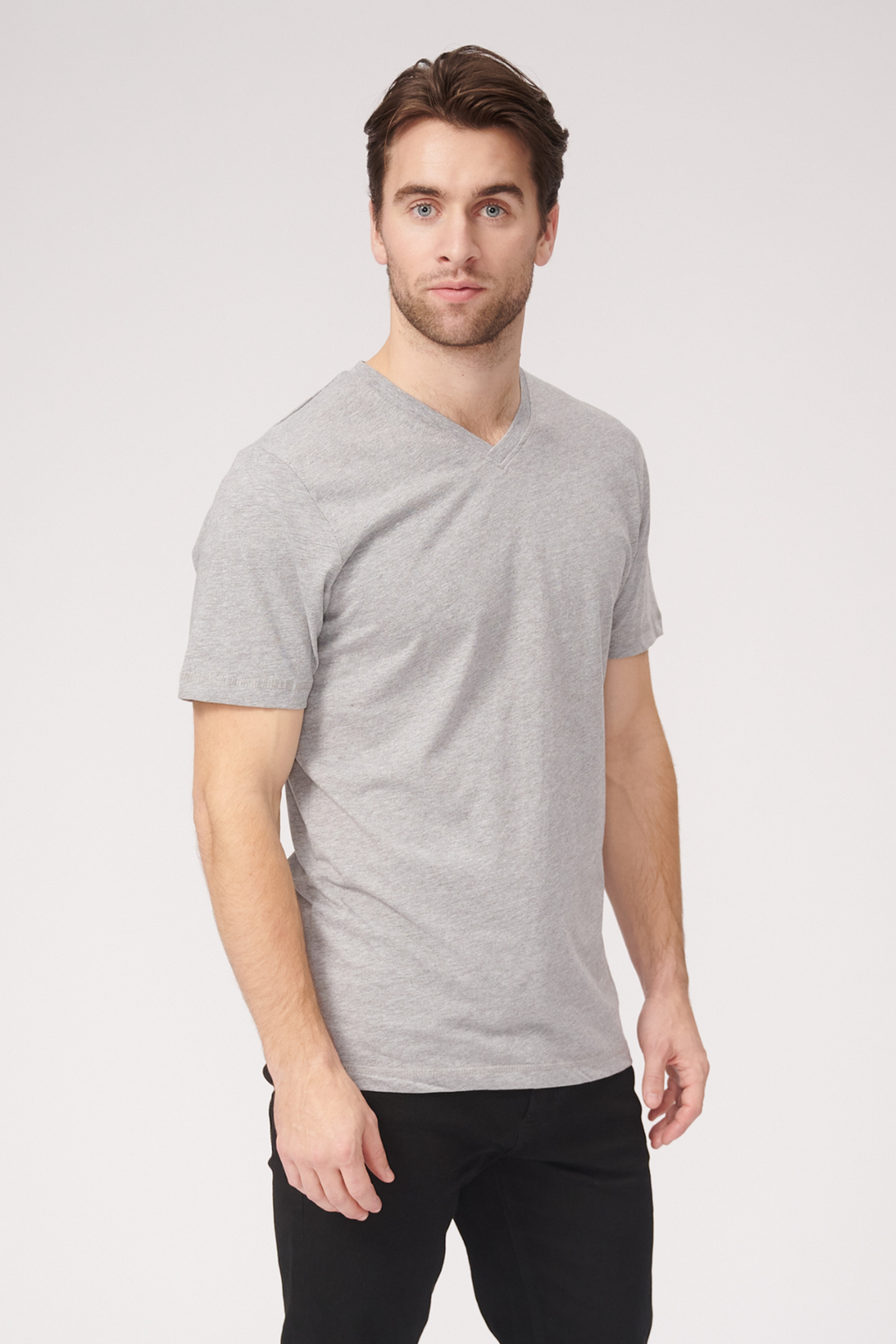 Basic Vneck t-shirt - Oxford Grey