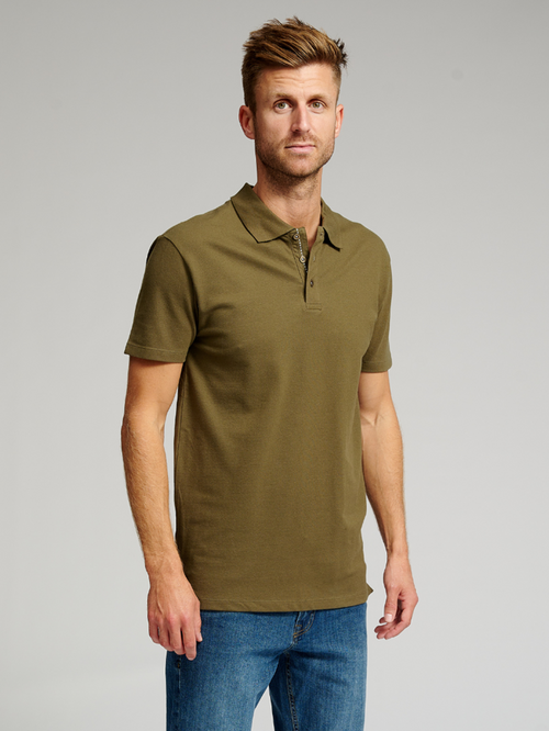 Muscle Polo Shirt - Army Green - TeeShoppen - Green