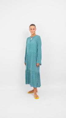 Anna long-sleeved dress - Teal Green