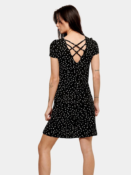 Loose dress with back details - Black triangle square - ONLY - Black