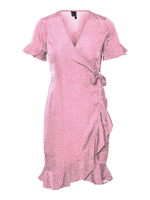 Henna 2/4 Wrap Dress - Prism Pink - Vero Moda - Pink