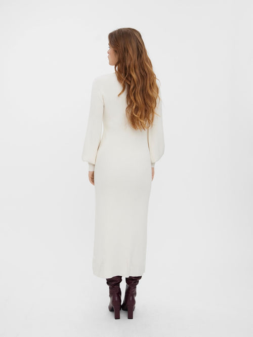 Valor O-Neck knit dress - Birch - Vero Moda - White