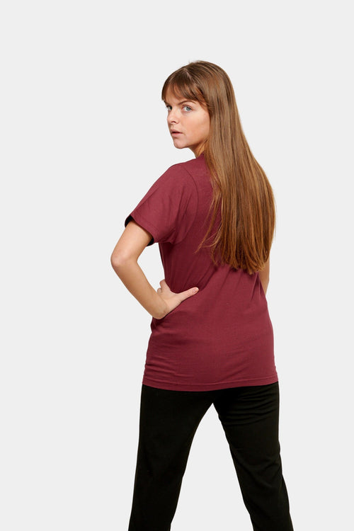 Oversized t-shirt - Burgundy - TeeShoppen - Red