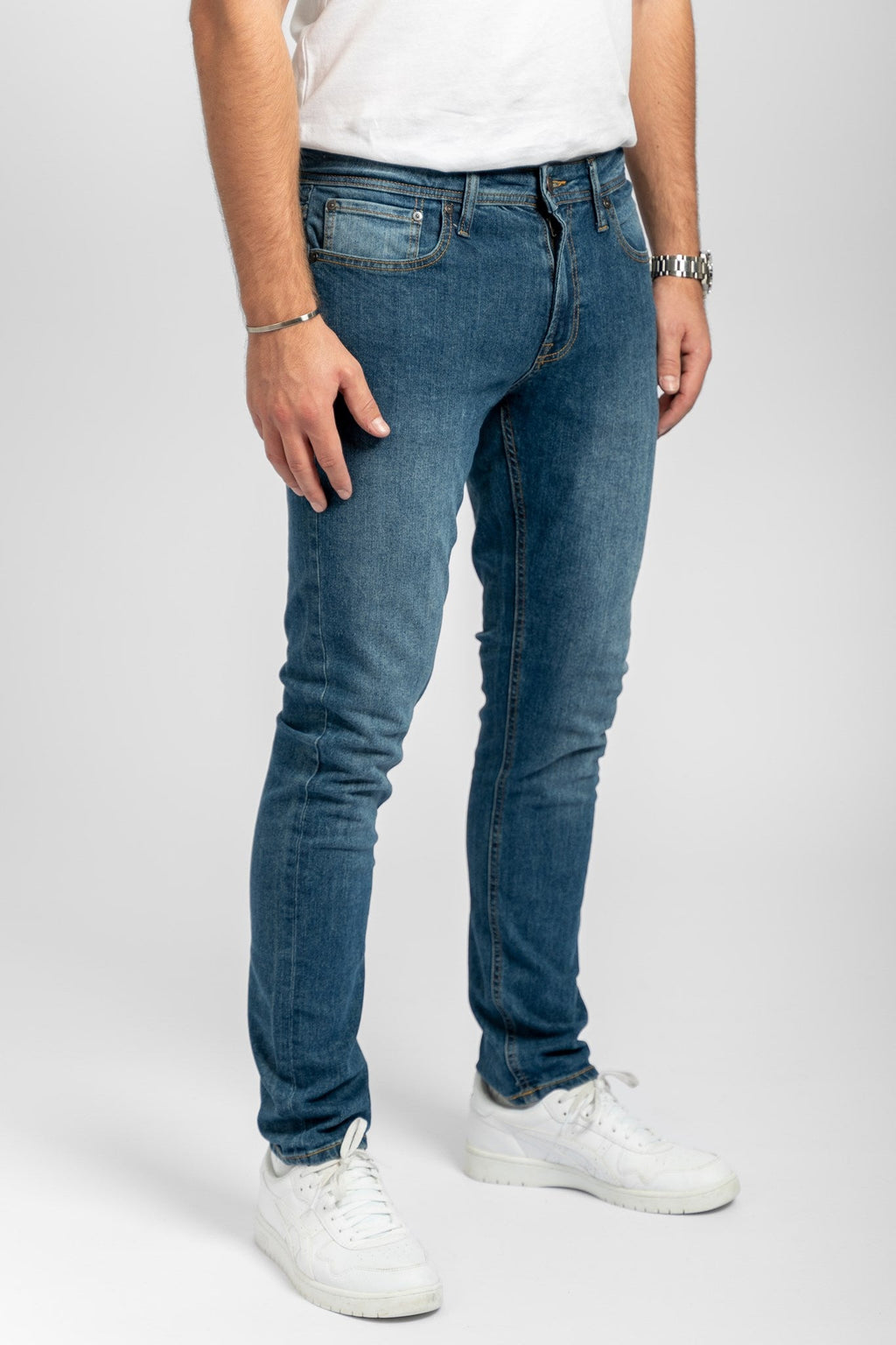 Performance Jeans (Slim) - Medium Blue Denim