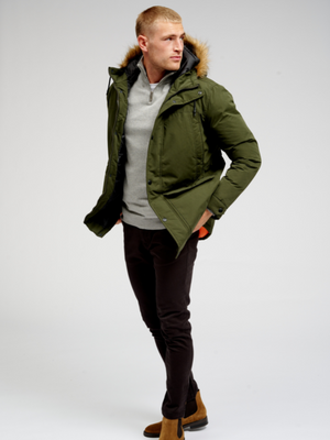 Classic Long Parka Jacket - Dark Green