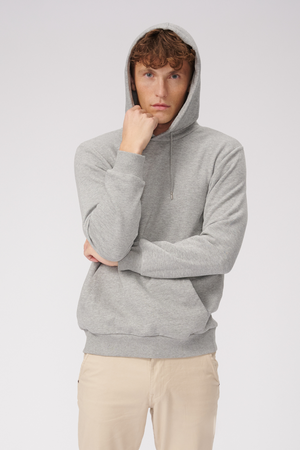 Basic Hoodie Sweat -  Light Grey Melange