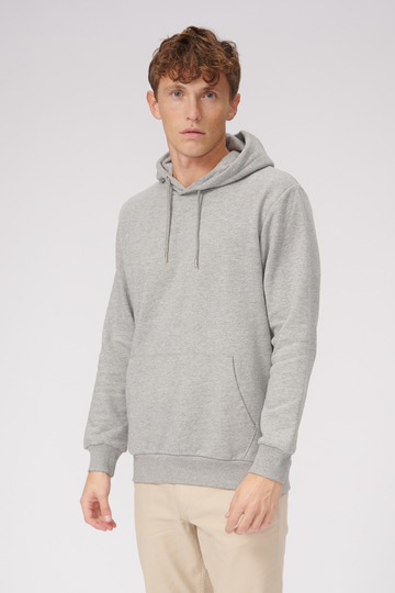 Basic Hoodie Sweat -  Light Grey Melange