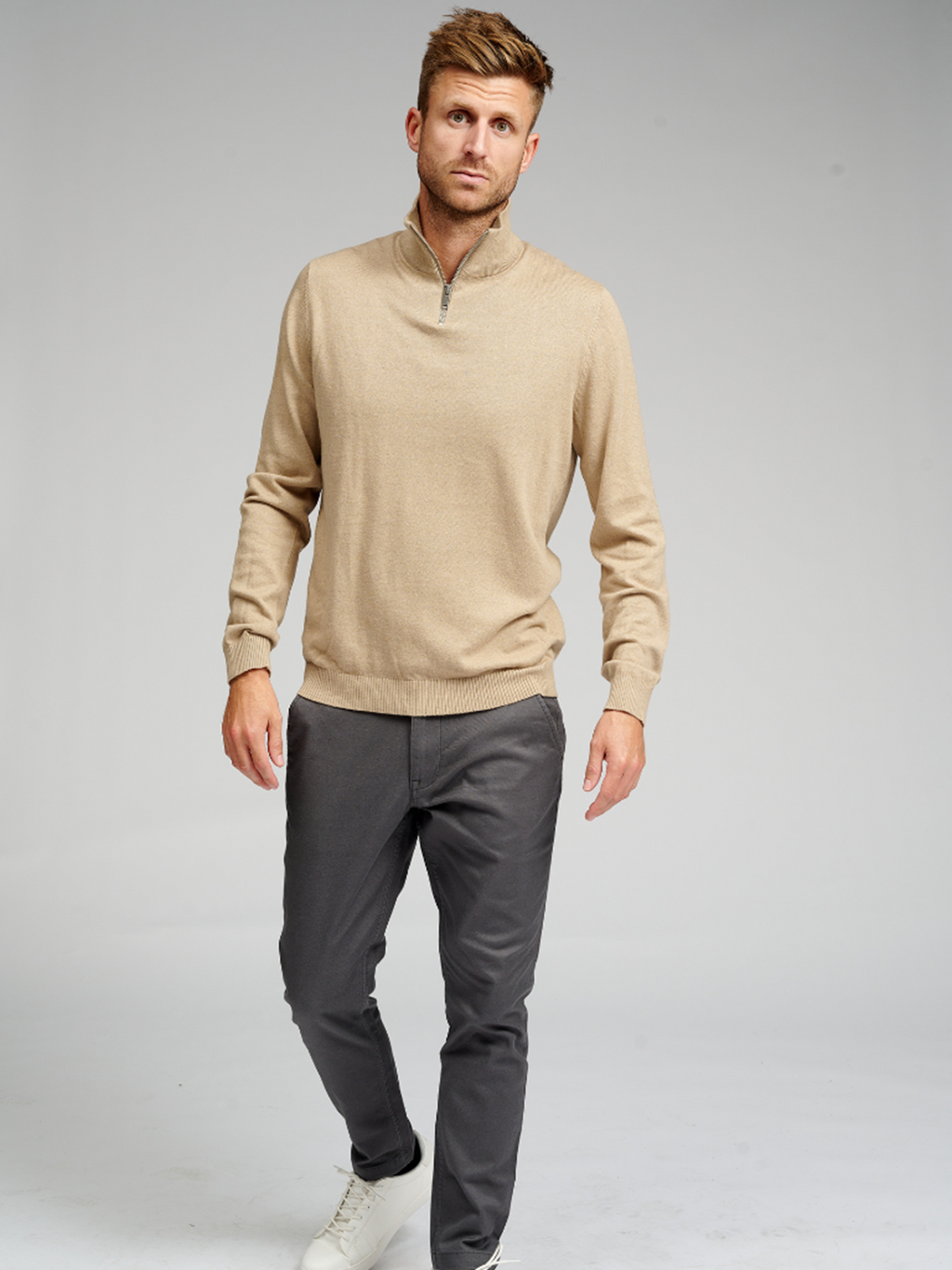 Basic Knit High Neck - Beige