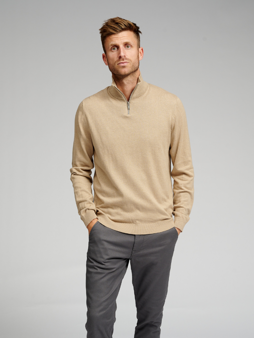 Basic Knit High Neck - Beige