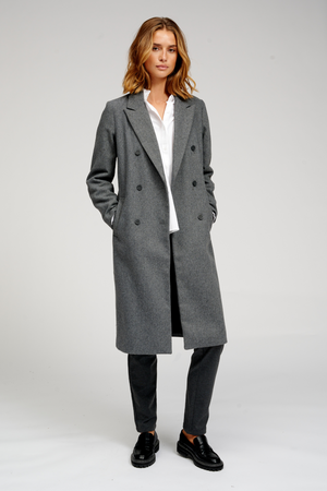 Classic Wool Coat - Dark Grey Melange