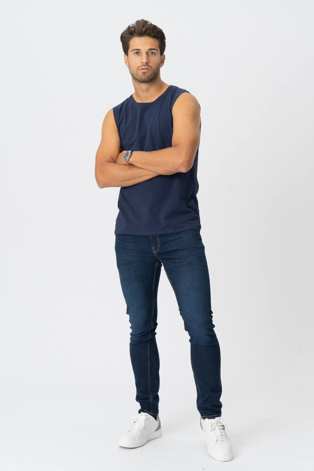 Sleeveless Tee - Navy