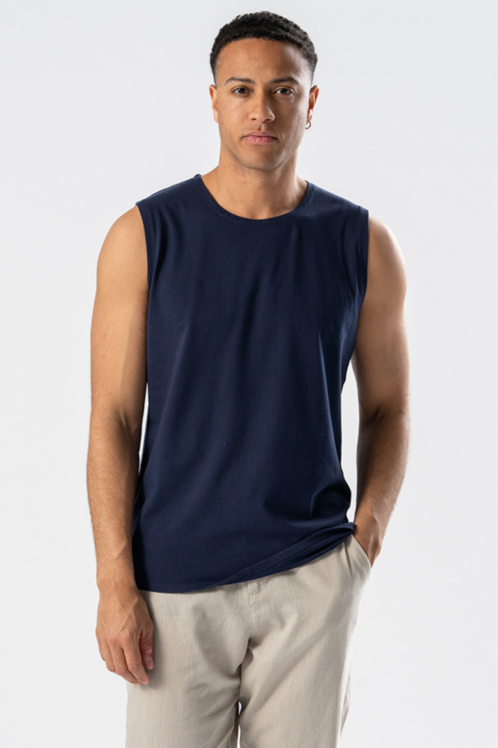 Sleeveless Tee - Navy