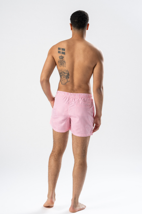 Swimshorts - Pale Red/ White