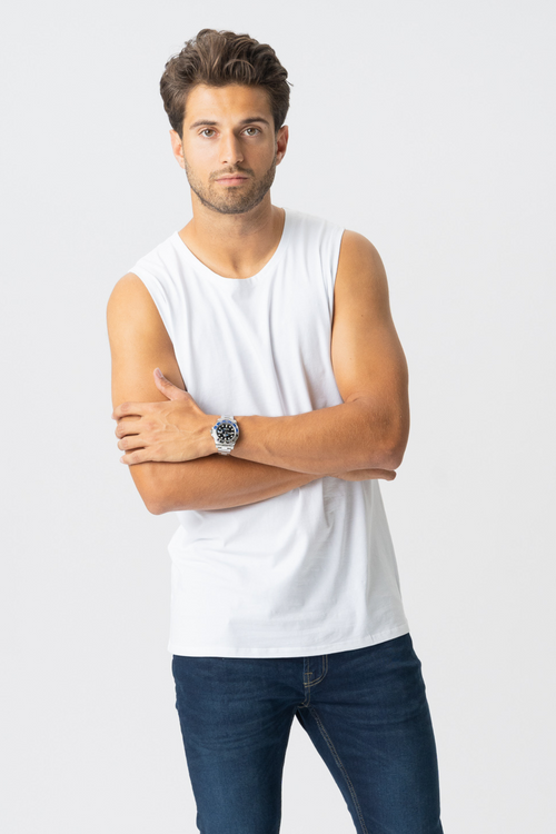 Sleeveless Tee - White