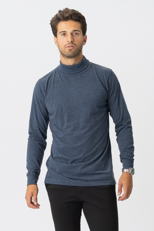 Rollneck jumper - Heather blue