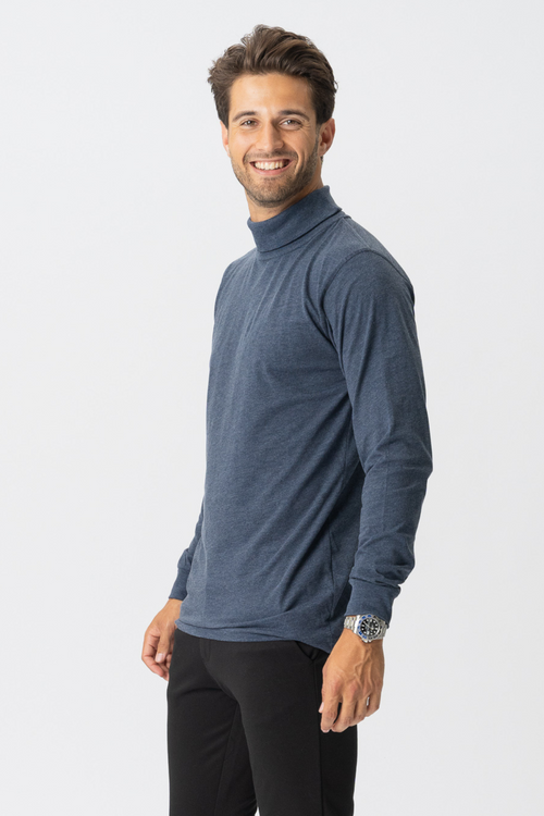 Rollneck jumper - Heather blue