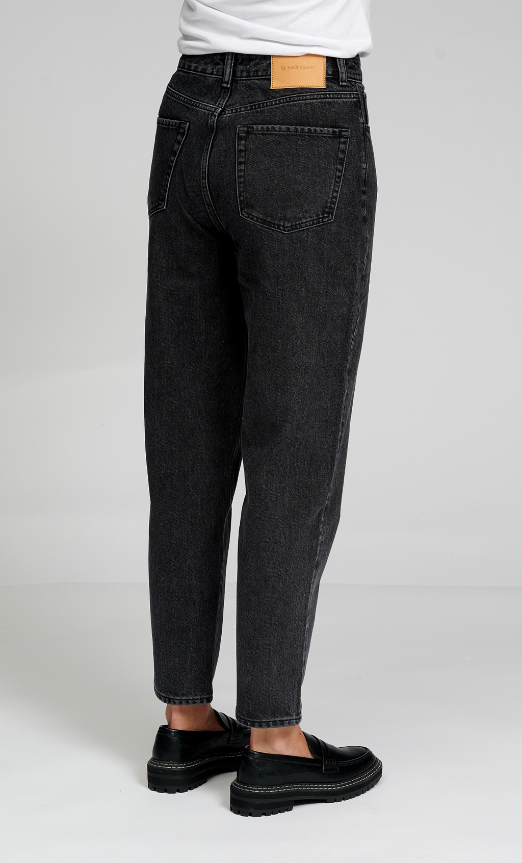 Performance Mom Jeans - Washed Black Denim