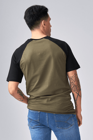 Basic raglan T-shirt - Black-Army