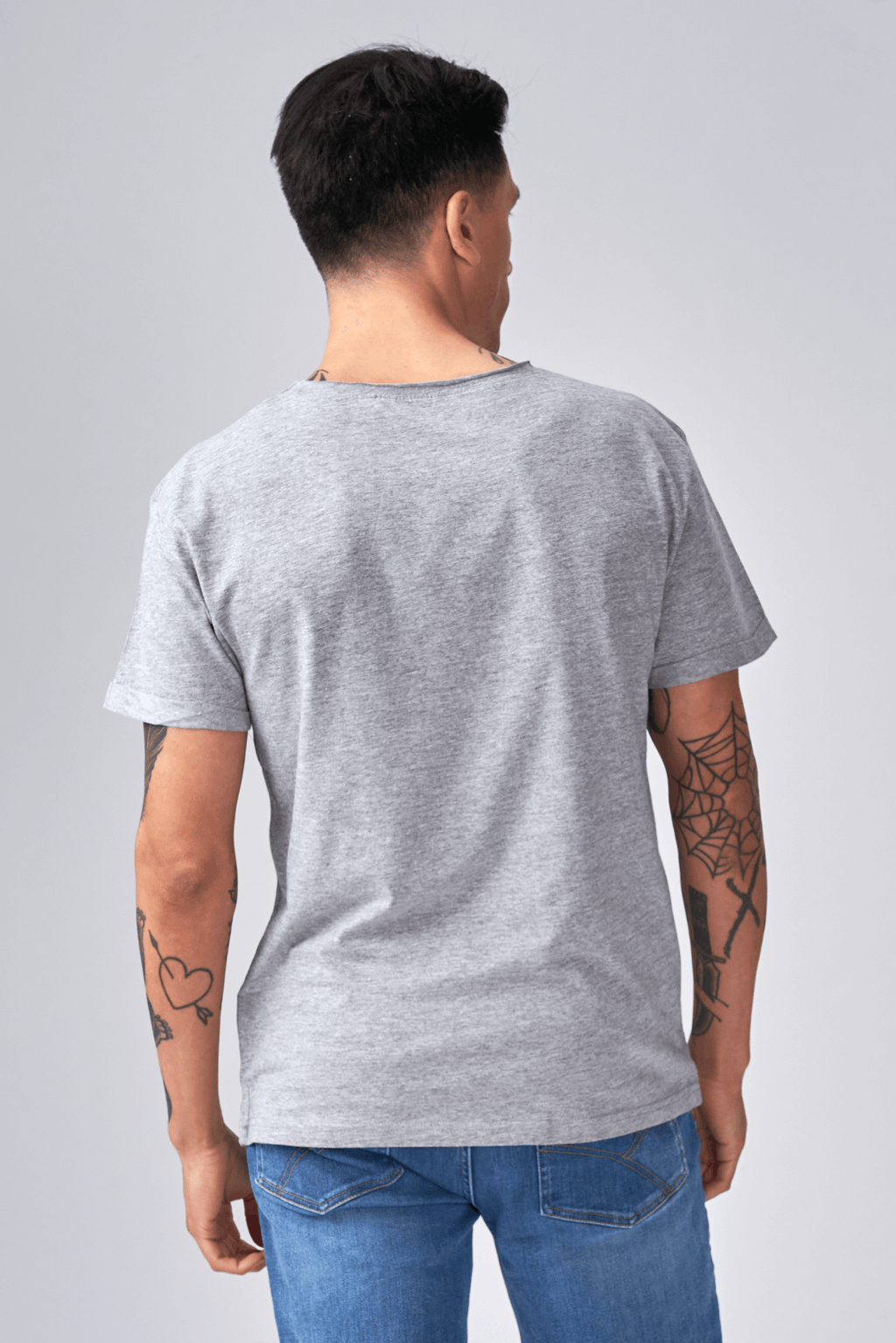 Deep Round Neck - Light grey