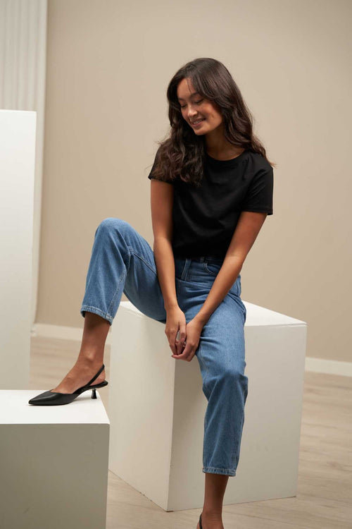 De Originale Performance Mom Jeans - Light Blue Denim - TeeShoppen - Blå