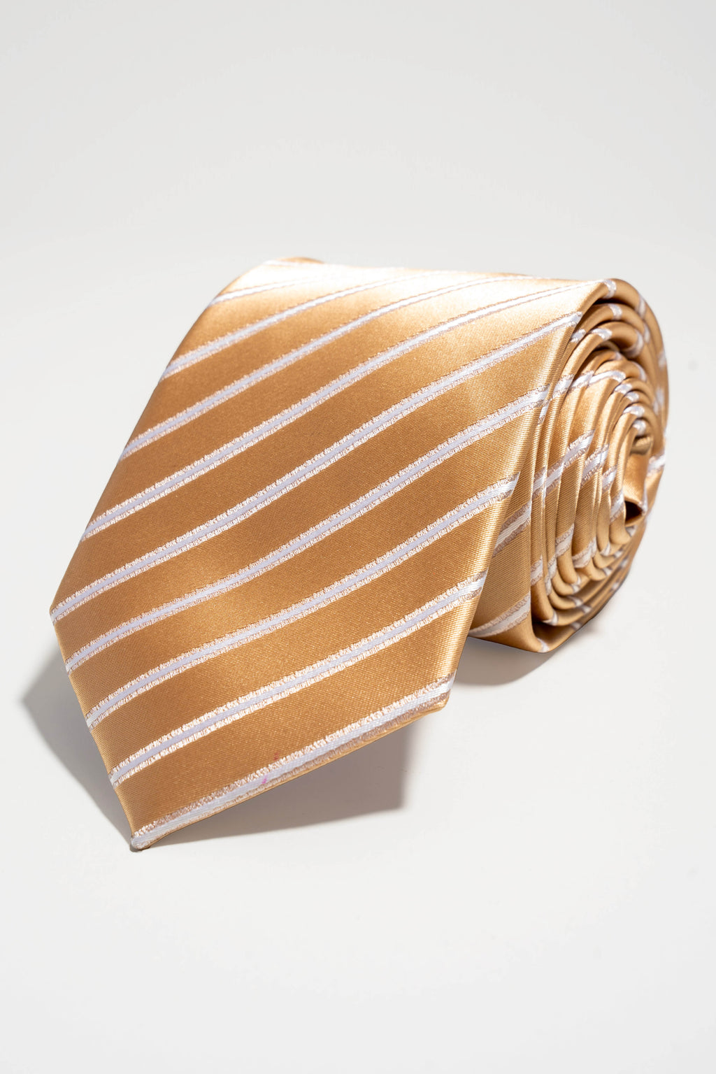 Tie - Gold/White Striped