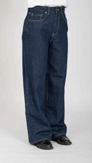 Performance Wide Jeans - Dark Blue Denim