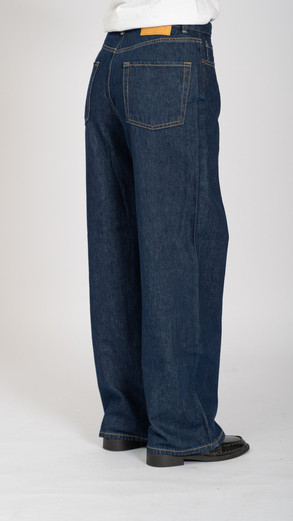 Performance Wide Jeans - Dark Blue Denim