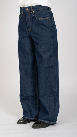 Performance Wide Jeans - Dark Blue Denim