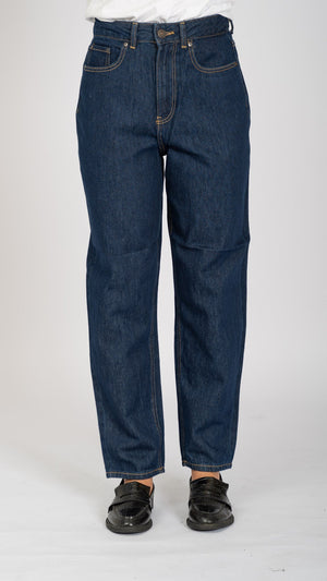 Performance Mom Jeans - Dark Blue Denim