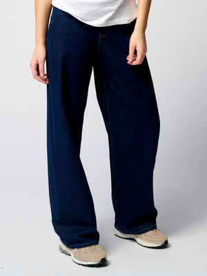 Performance Wide Jeans - Dark Blue Denim