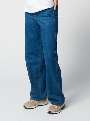 Performance Wide Jeans - Medium Blue Denim