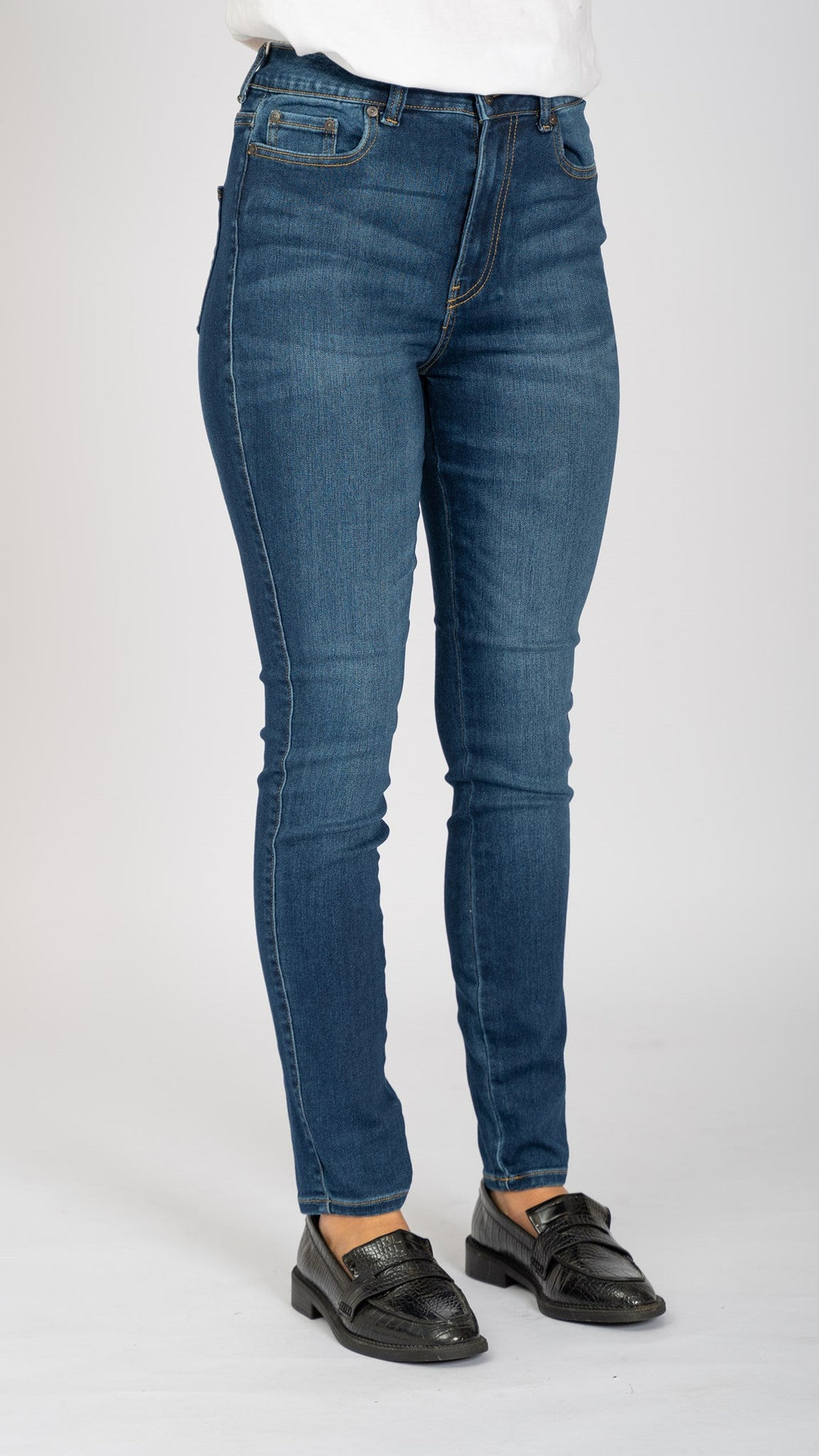 Performance Skinny Jeans - Medium Blue Denim