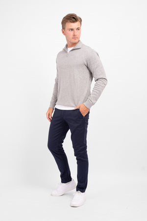 Basic Knit High Neck - Light Grey Melange