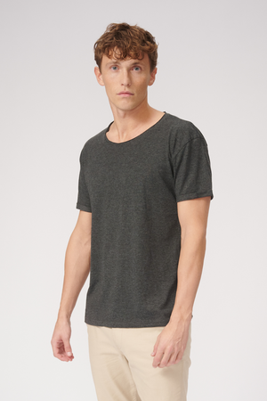 Deep Neck T-shirt - Dark Grey