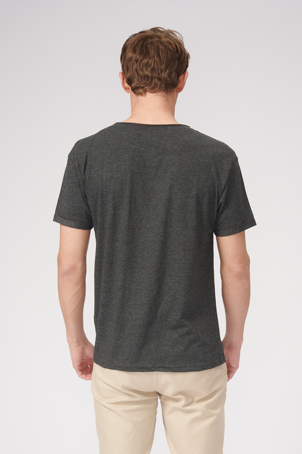 Deep Neck T-shirt - Dark Grey